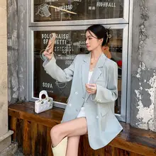 清涼感あるミントグリーンのゆったりとした薄手ジャケット【レディース・秋春用・シルエット美人】