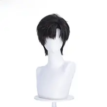 黒色ショートヘアのコスプレウィッグ【サイドパート・柔らかい仕上げ】