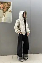 FunnySumey レトロストリートスタイルワイドデニムパンツ【カジュアル・カップル用・ゆったりタイプ】