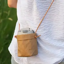 斜め掛けエコペーパーバッグ付き水筒カバー【グラス製・コーヒーカップ用】