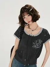 夏用 レディース カラフルプリントのショートカーディガン【ルーズフィット・デザイン性・半袖】