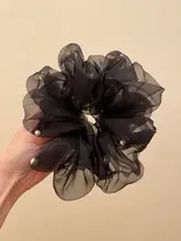極上の柔らかさのメッシュヘアゴム【低いポニーテール用・エレガントスタイル】