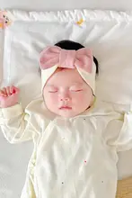新生児用のプリンセスリボンヘアバンド【コットン製・女の子用・おしゃれデザイン】