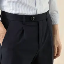 ビジネスカジュアルパンツ【シンプルなテーパードストレート・長ズボン・男性用】