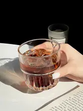 スタッキング可能なオーストラリア風ガラスコーヒーカップ【アイスラテ・デザインカップ・ドリンク用】