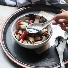 桔梗家 陶器製 白色スープスプーン【安全な釉下彩・日本風食器】