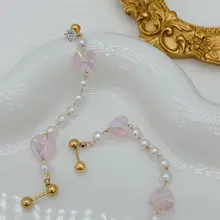 個性的なデザイン！チタン製ピアス【パール・ハート・星・チェーン】
