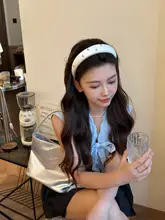 おしゃれなリボン付きヘアバンド【幅広デザイン・韓国風・極上の柔らかさ】