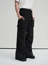 超軽量の微皺エラスティックナイロン多ポケットデザインパンツ【磁吸ボタン・春秋用】（セットアップ対応）