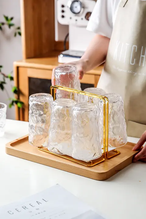 ガラスカップ 家庭用 水カップ お茶カップ ビールカップ インスタ風 高級感