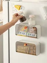 冷蔵庫側面に貼れる収納ラック【壁掛け・マグネット式・穴あけ不要】