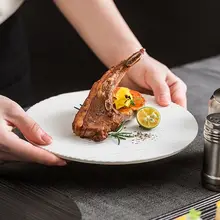 プレート 平皿 セラミック 白 ケーキ デザート 寿司 ステーキ 洋食 家庭用 上品