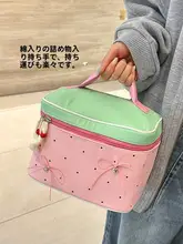 化粧品ポーチ レディース 仕切り付き 手提げ 持ち運び便利 旅行 外出 整理整頓 上品