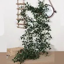 フェイクグリーン 蔦 バラの葉 リーフ 緑 庭 ベランダ ガーデニング インテリア 造花