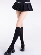 レッグウォーマー JK 女子 夏薄 ヴェルベット 中筒 グレー 膝上