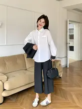 韓国風の学院スタイルベストとシャツ、ワイドパンツの春秋コーディネート（セットアップ対応）