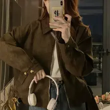 ブラウンスエードショートジャケット【春秋用・女性用・バイカースタイル】