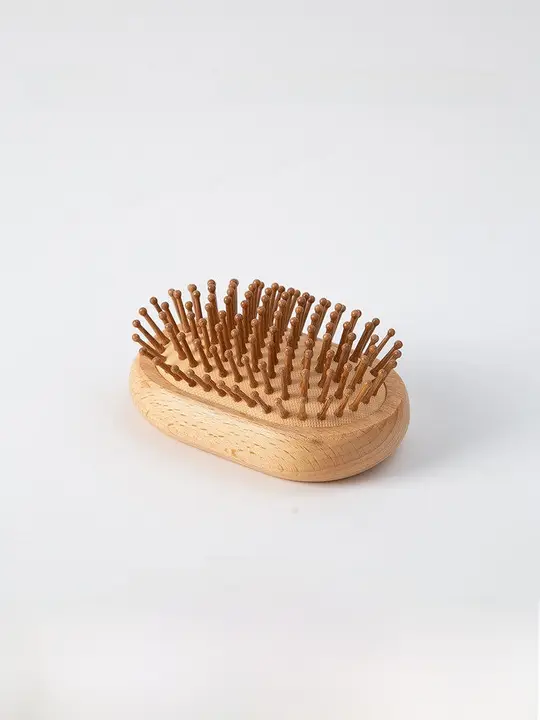 木製バルーンマッサージブラシ【抗静電気・竹ピン・ヘアケア用】