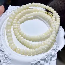 天然蜜蝋ネックレス【白花蜜蝋タワーチェーン・ロックボーンデザイン・琥珀アクセサリー】