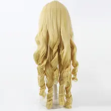 金色の螺旋カールコスプレウィッグ【女神・クラウンデザイン】