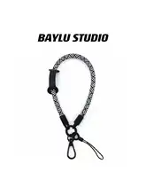 スマホストラップ キーホルダー リストストラップ カメラ用 ショート シンプル ブラック 手提げ インスタ映え 「BAYLU」