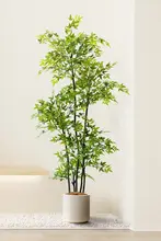 ニレ 偽物の木 植木鉢 室内 テレビ台の隣 装飾 ラグジュアリー グリーン
