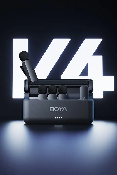 BOYA V4 ワイヤレスマイク【クリップ式・スマートフォンおよびカメラ対応・ノイズキャンセリング・マルチ収音】