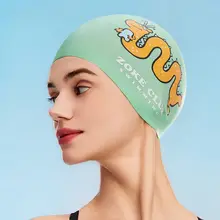 ZOKE シリコン製スイムキャップ【大人用・中国龍デザイン・防水・滑り止め・耳保護付き】