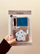 折りたたみ式スマートフォンケース【カラフルな星デザイン・マグネットスタンド機能・対応機種多数】