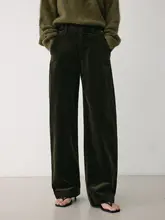 冷杉製コーデュロイパンツ【レトロデザイン・カジュアル・微弧形】（セットアップ対応）