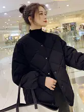 冬用ダウンコート【短丈・菱形デザイン・大きいサイズ・フードなし】