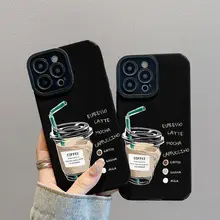 iPhone対応 ドラマチックなデザインのスマホケース【コーヒー・英文・防御力向上】