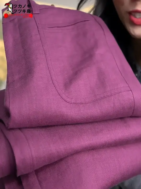 高腰レディース天丝リネンストレートパンツ【ゆったりカジュアル・スリム効果・ワイドレッグ】（セットアップ対応）