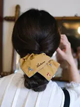 刺繍キット シュシュ ヘアゴム ヘアクリップ 四角形 布製 秋冬 クリスマス 髪飾り DIY 手芸