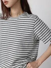 春夏向け ストライプ クルーネック 半袖Tシャツ【極上の柔らかさ】