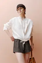 フェイク2点セット 衿付きシャツ レディース しわになりにくい 長袖 デザイン性 高感度 トップス
