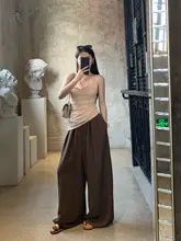高腰ストレートパンツ【薄手・大人カジュアル・小柄向け】