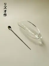 高級透明ガラス製 茶さじ＆茶箸【茶道用・二点セットアップ対応】