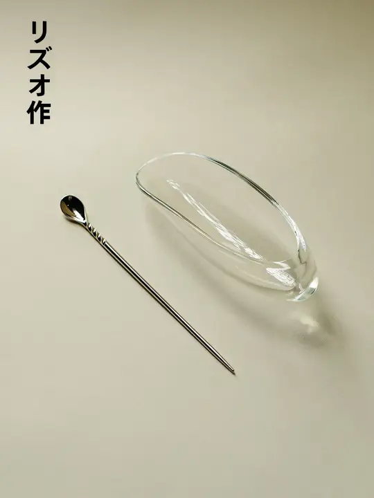 高級透明ガラス製 茶さじ＆茶箸【茶道用・二点セットアップ対応】
