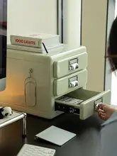 シンプルなレトロデザインの多段抽斗式ファイルキャビネット【金属製・オフィス用収納】