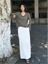 高身長向けリネン製ロングスカート【高腰・薄手・Aライン・夏用】