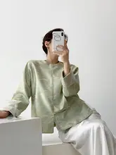 中国風レトロデザインのゆったりショートジャケット【丸首・秋用・刺繍】
