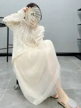 米杏色ハーフスカート【春夏用・メッシュ・Aライン・中長丈】