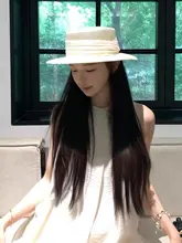 優雅なデザインの編み草帽子【大きなつば・夏用・日差し対策】