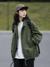GoodNorth ヴィンテージ風 春秋用 ユニセックス ジップアップ ワークジャケット【無地・フィット】