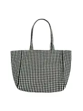 大容量トートバッグ【レトロチェック・通勤用・ショルダーバッグ】