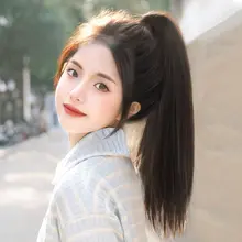 夏用 ポニーテールウィッグ【クリップ式・自然なストレート・長さあり】