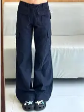 高身長対応のストレートワークパンツ【ダークブルー・多ポケット・カジュアルデザイン・春夏用】（セットアップ対応）