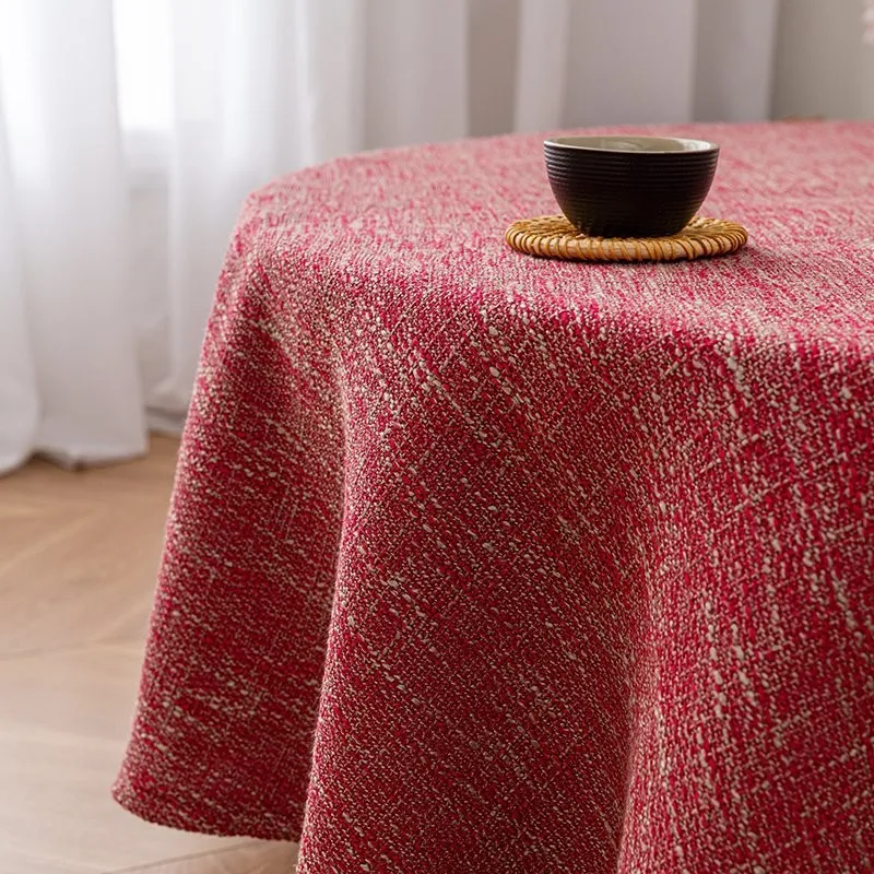 高級感あふれるシンプルなテーブルクロス：リビング用マルーンレッド四角形140×260cmの実用性と設置ガイド