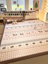 カートゥーンデザインのひんやり冷感マット【洗濯機対応・折りたたみ式・シングルサイズ】（セットアップ対応）
